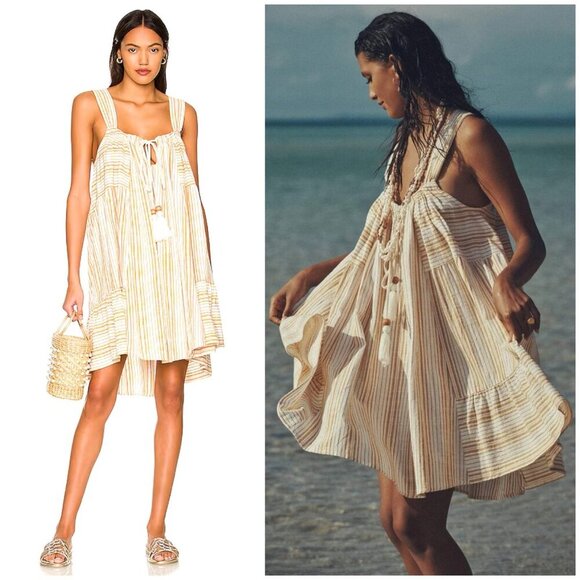 SPELL Dresses & Skirts - NWT Spell & The Gypsy Collective Lady Palm Strappy Mini Dress in Toffee $169